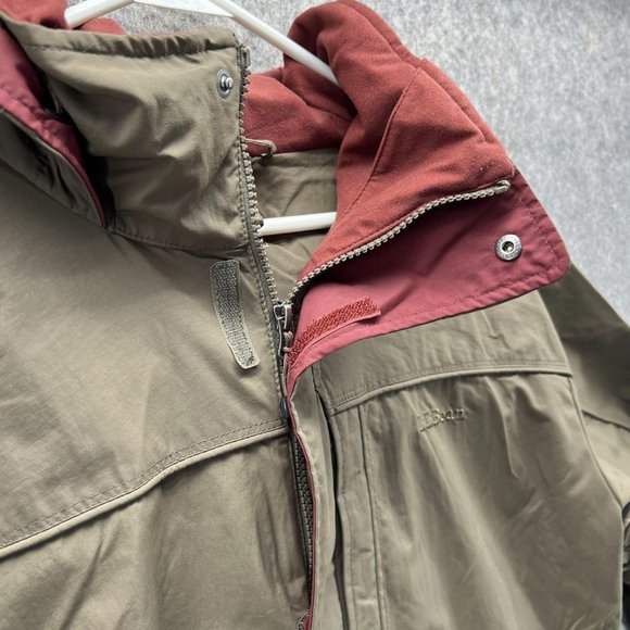 LL bean Jacket Men Large Green Sweater Outdoors Polyester Full Zip Parka Nylon - Picture 8 of 14